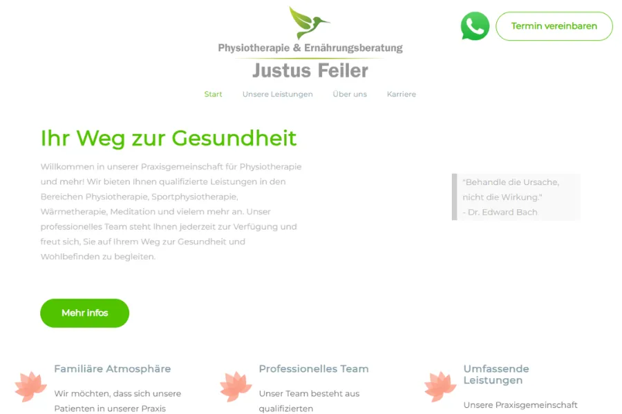 Website von Physiotherapie Feiler