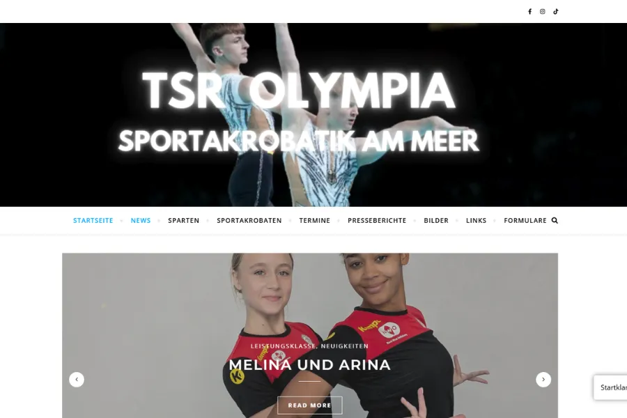 Website vom Sportverein TSR Olympia